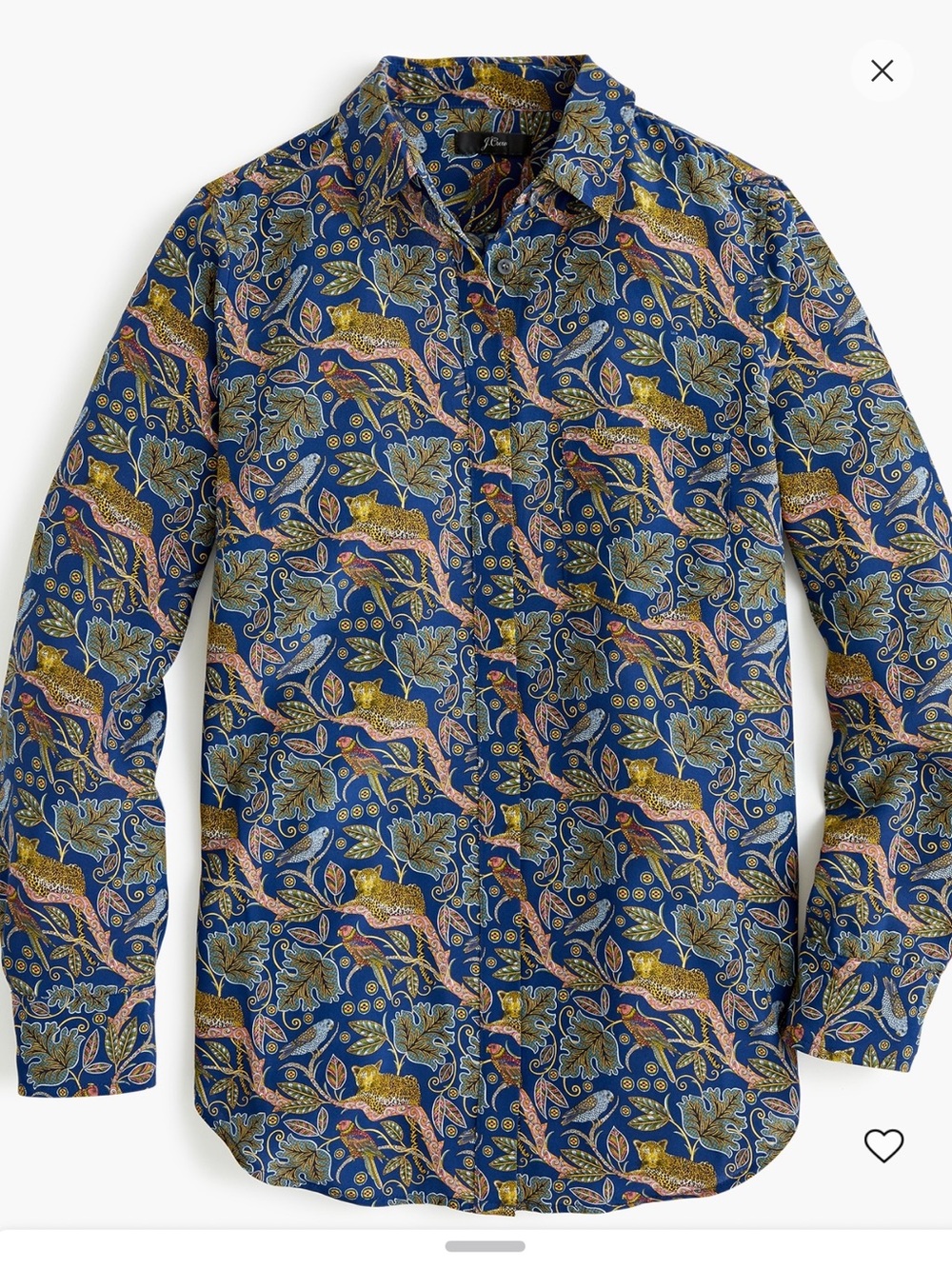 JCrew Botanical Cheetah Print 100% Silk